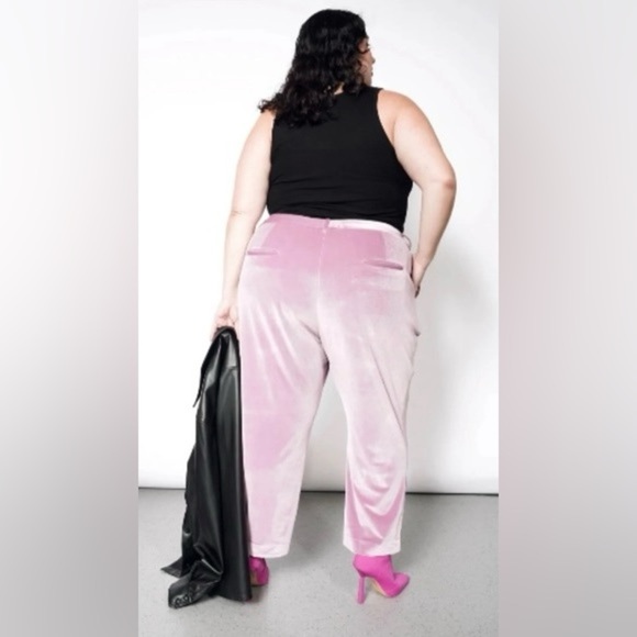 WILDFANG The Empower Velvet Slim Crop Pants in Mauve NWT 24W - Picture 2 of 7